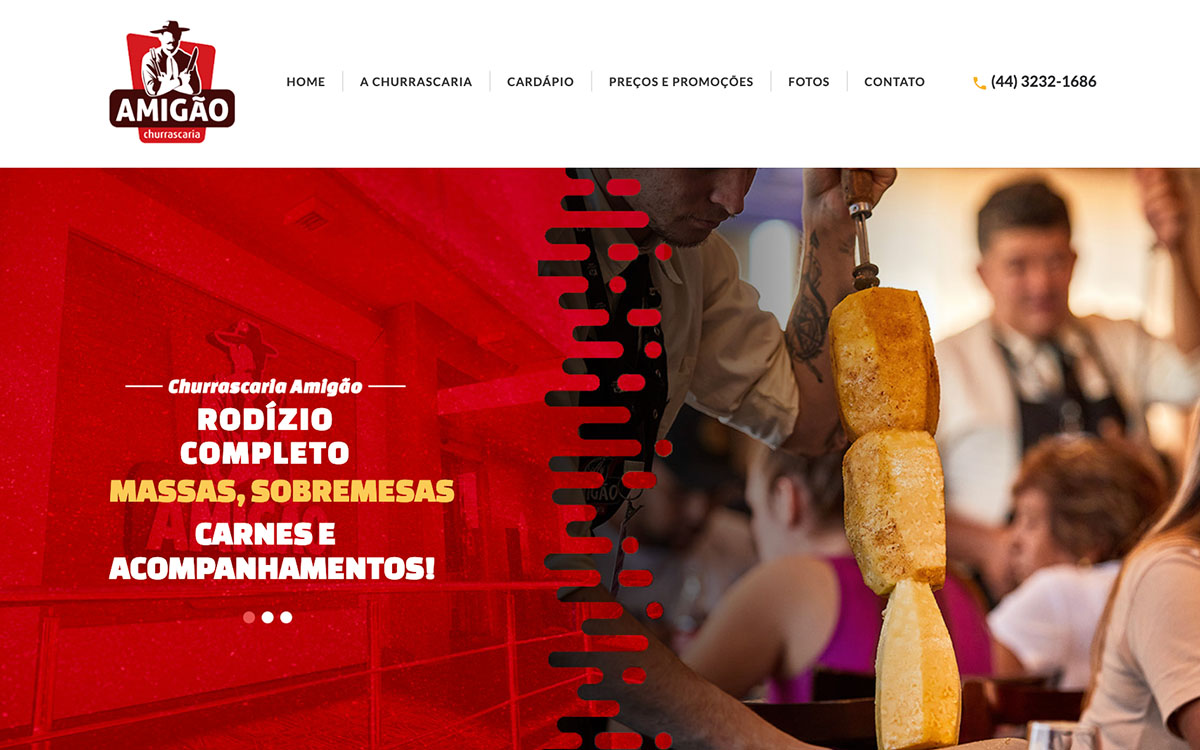 Site da Churrascaria Amigão